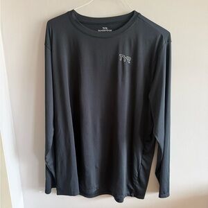 TYR Sundefense UPF 50+ Long Sleeve Performance Shirt Quick Dry Black Size L